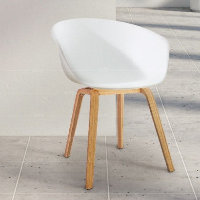 簡約實木單椅-白